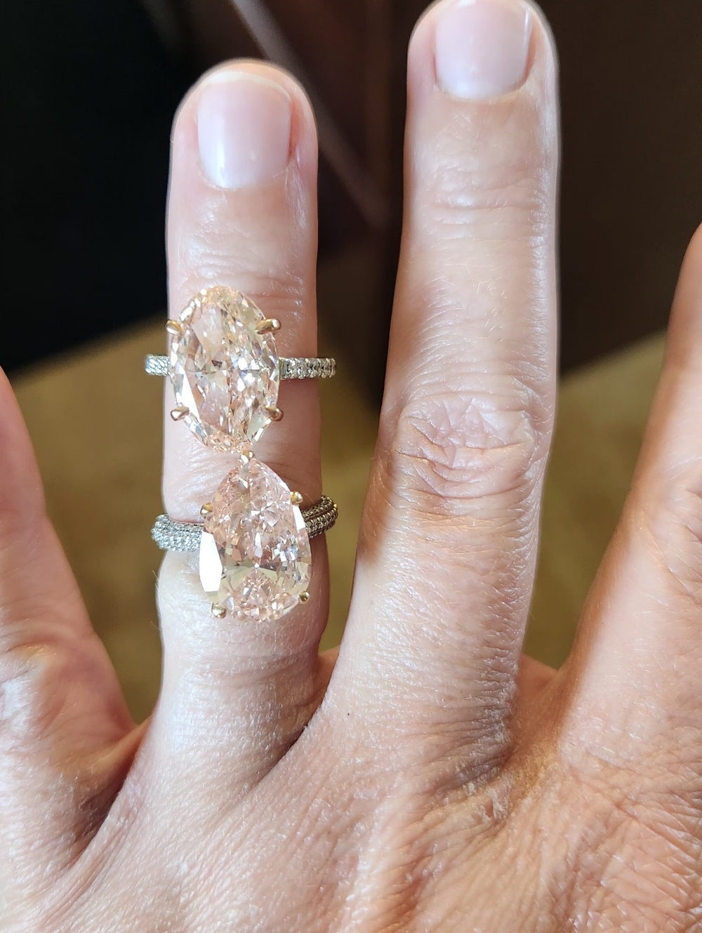 2 Pink IGI Diamond Rings! - Picture 5 of 7